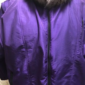 Reversible Men’s Raccoon Fur Purple Jacket